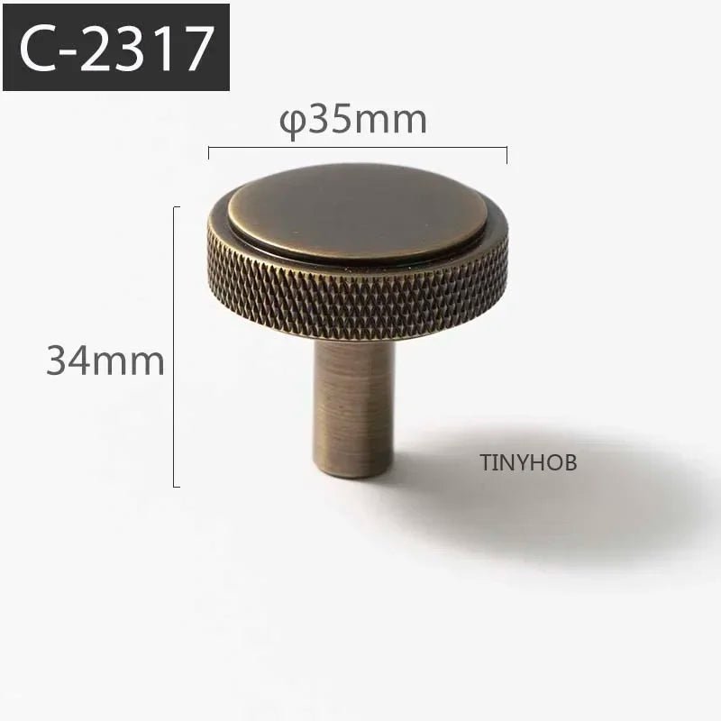 Satin Brass Knurled Pull Handles – T-bar Cabinet Handles for Furniture