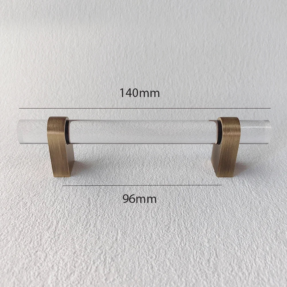 Stylish Smoky Gray Acrylic Handles with Brass Pull Design