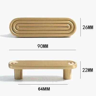 Luxury Solid Brass Handles with Unique Line Design for Furniture