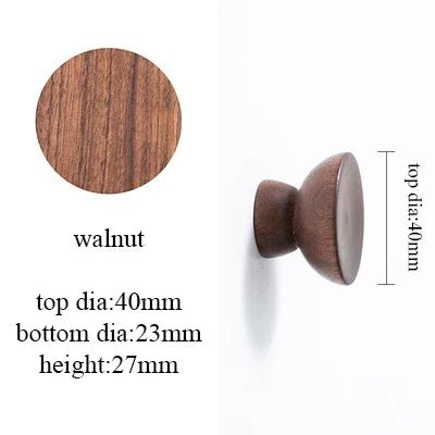 Solid Walnut Cabinet Knobs – Modern Wooden Pulls