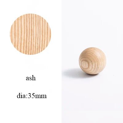 Handcrafted Wooden Ball Knob for Cabinet Pulls – Walnut, Ash, Beech