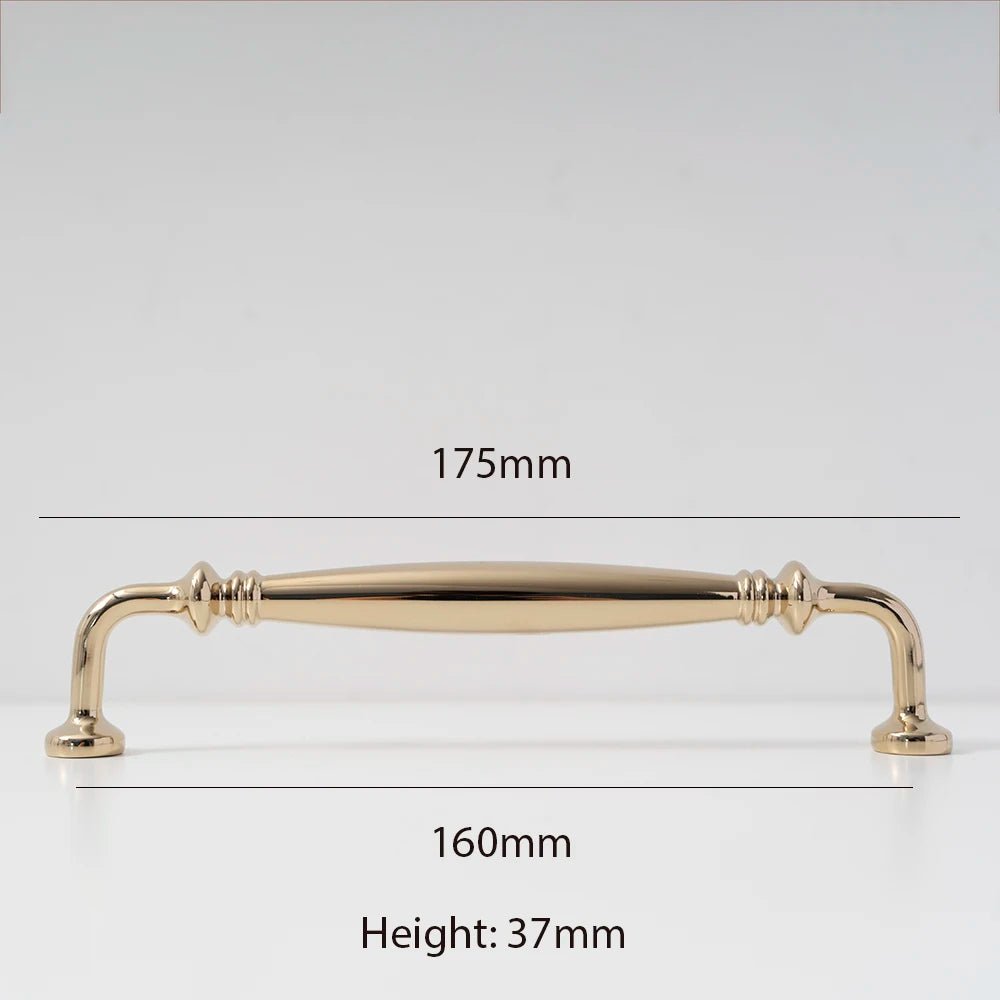 High-Quality Gold T-Bar Pulls in European Brass Finish