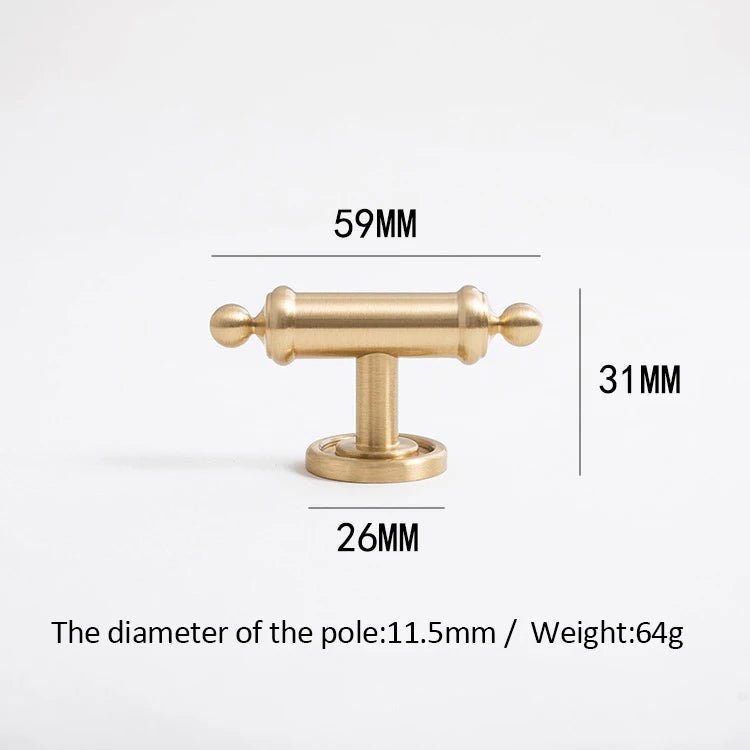 High-Quality European Style T-Bar Brass Pull for Cabinets