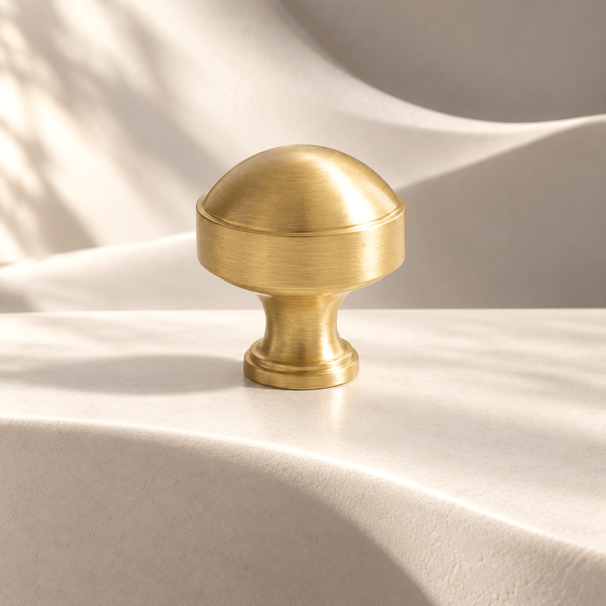 European gold 30 mm domed knob on ivory stone
