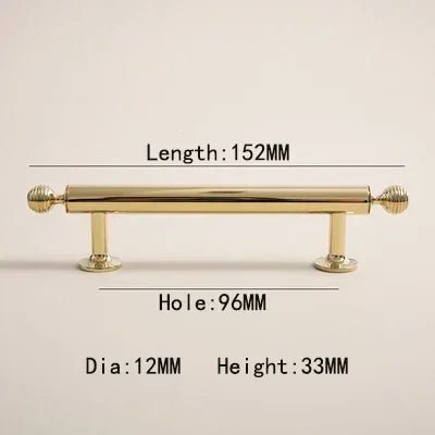 Luxury European Gold Brass Knobs – 6.3" Pull Handles for Cabinets
