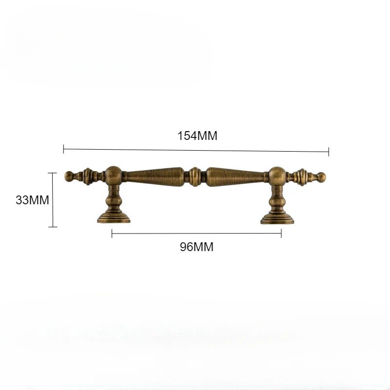 Vintage European Bronze Brass Cabinet Pull with T-Bar Design