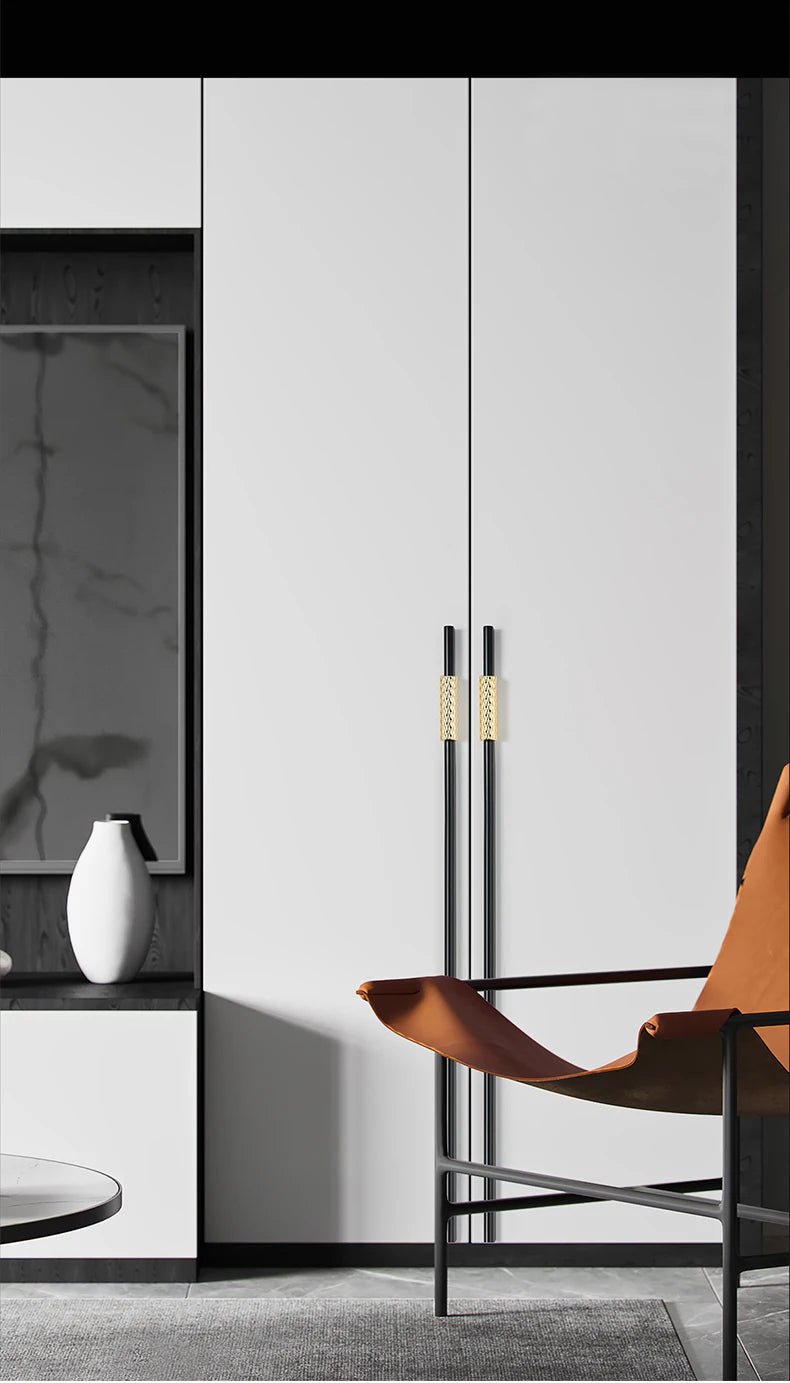 Sleek Extra-Long 40" Black/Gold Aluminum Cabinet Pulls