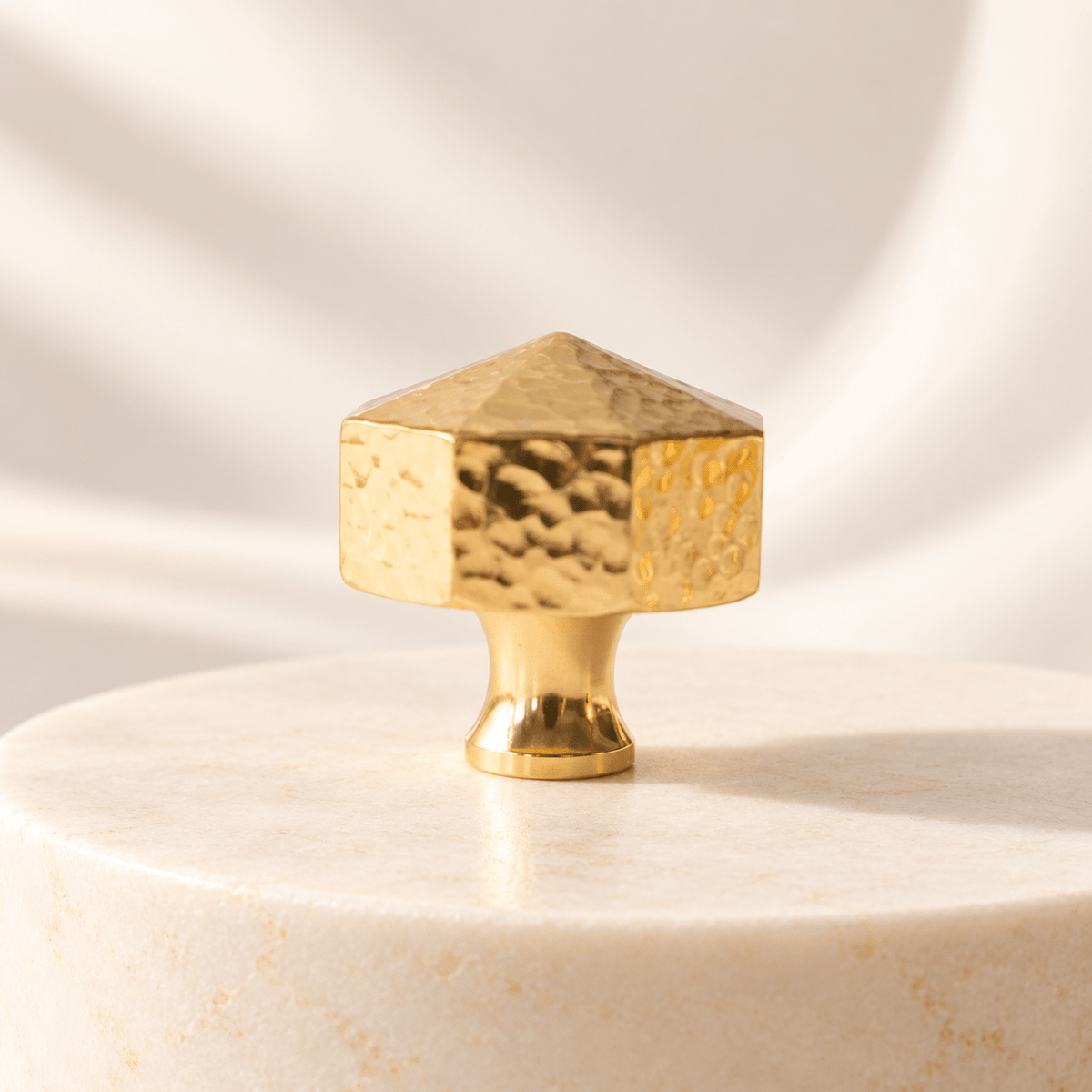 Faceted Hammered Gold Cabinet Knob, ivory stone studio