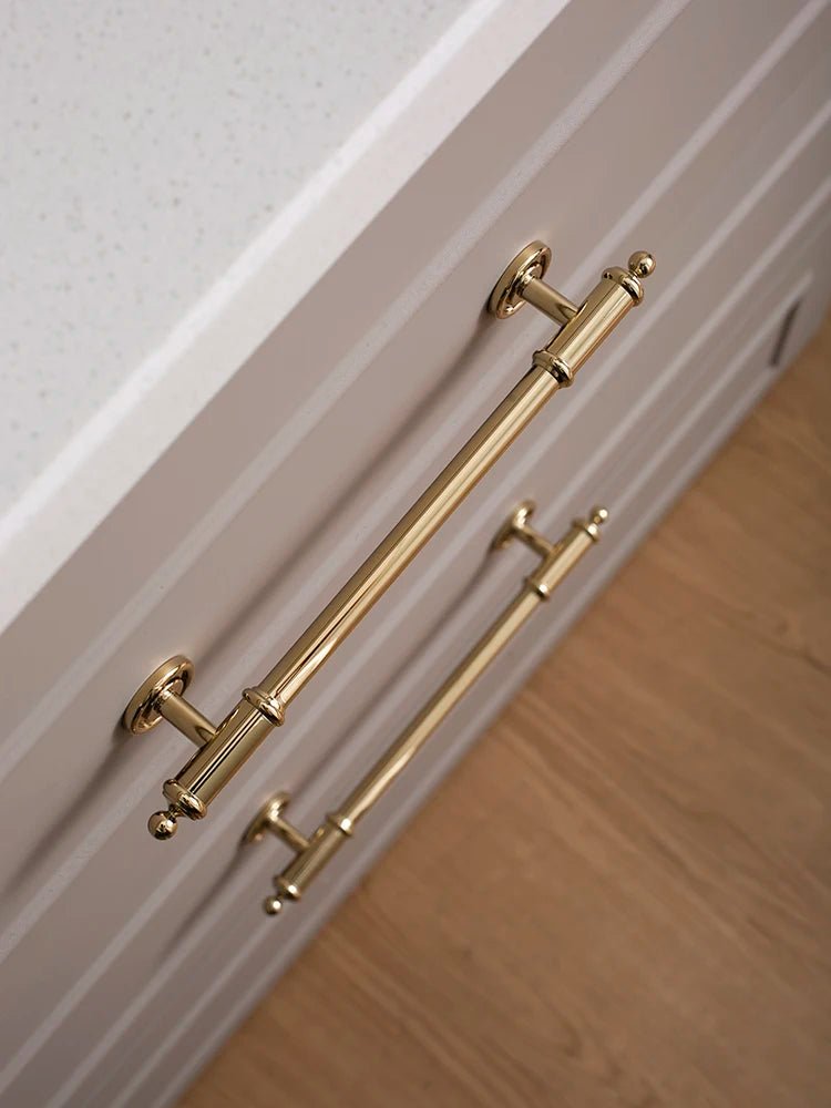 High-Quality French Brass Gold T-Bar Pulls for Furniture