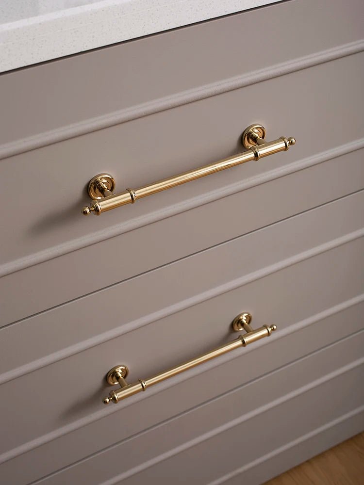 Luxury French Gold Brass T-Bar Pulls for Modern Interiors