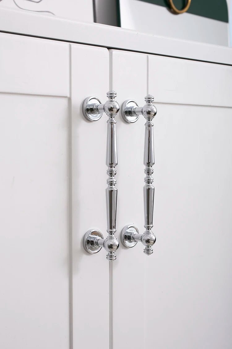 Shiny Chrome Cabinet Pull - French Brass Design