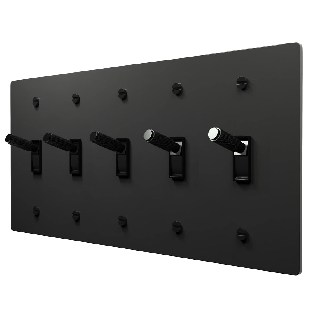 5 gang black toggle light switch