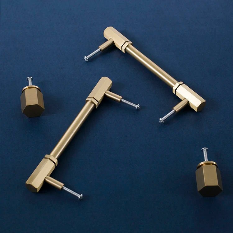 5 Inch Hexagon Brass Pull – Modern Cabinet Handle