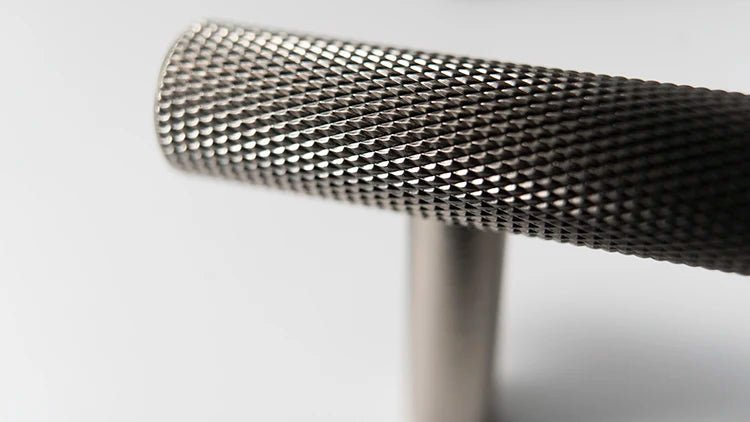 Gold, Black, Satin Nickel Knurled Brass Cabinet Pull