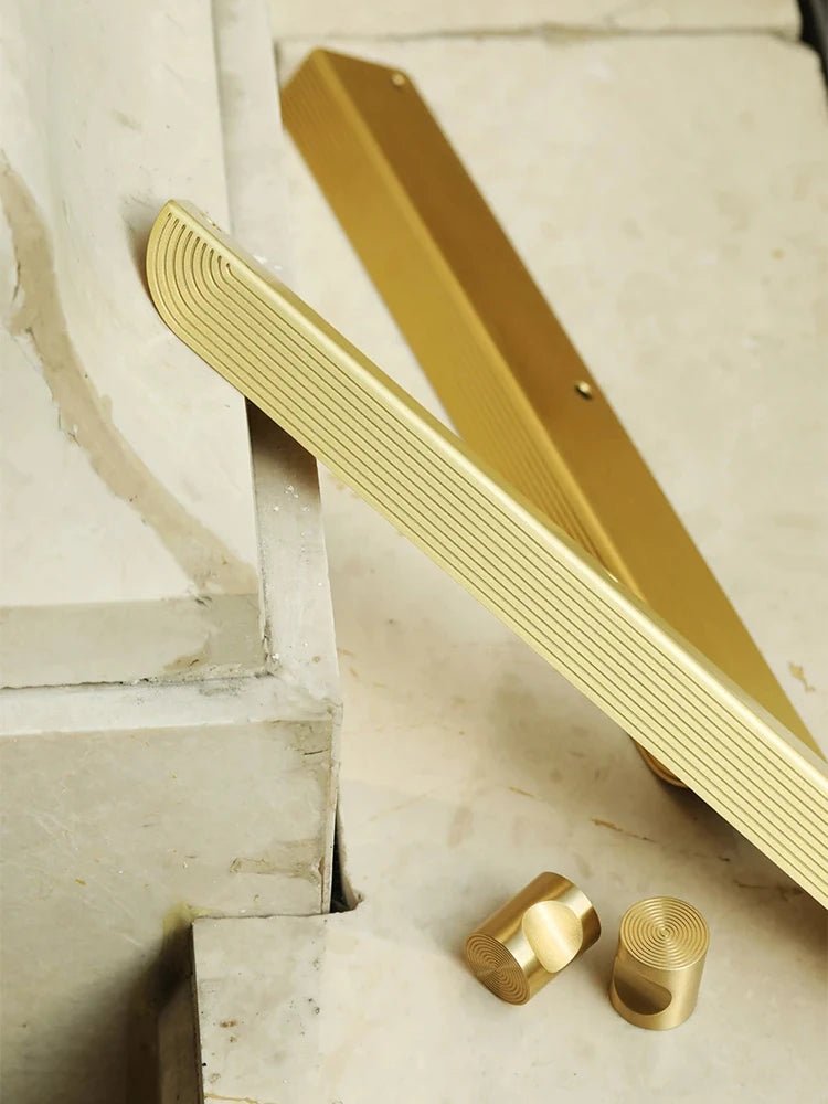 Gold Brass Arc Invisible Handles – 11.8" Modern Cabinet Pulls