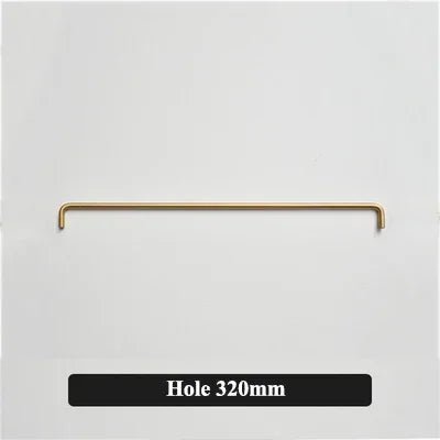 Elegant gold brass wardrobe handle with minimalist design