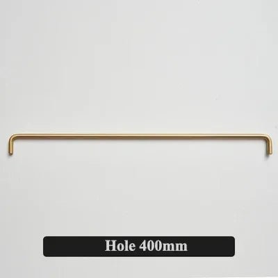 Gold brass long pull for a clean, minimalist aesthetic