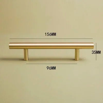 Gold Brass T-Bar Handles - 8.8" Cabinet Pulls
