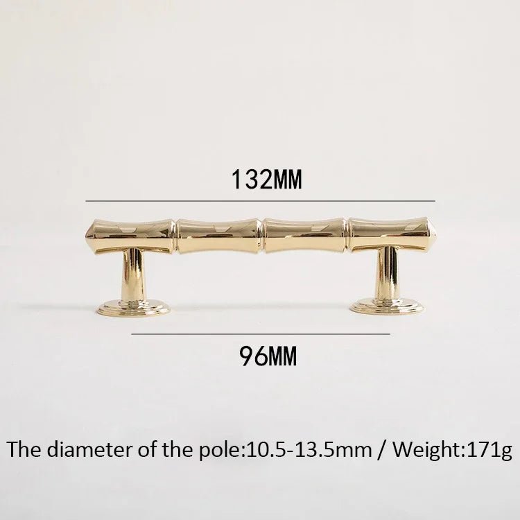 Gold Brass T-Bar Knobs – 5" Pull Handles for Cabinet and Furniture Design