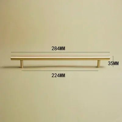 Contemporary Gold Brass T-Bar Pulls – 8.8" Handles for Cabinets