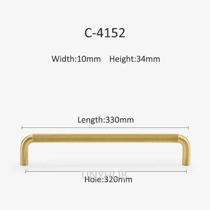Gold T-Bar Cabinet Handle – Textured Diamond Design  