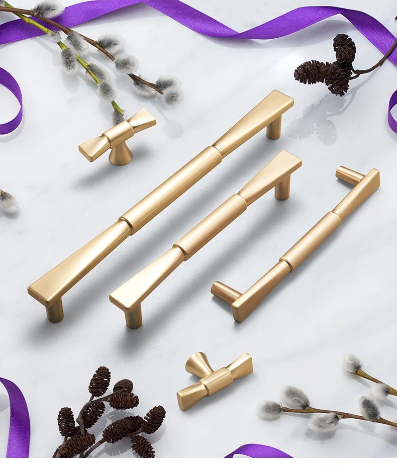 Matte Gold Cabinet Pull - Bowknot Design