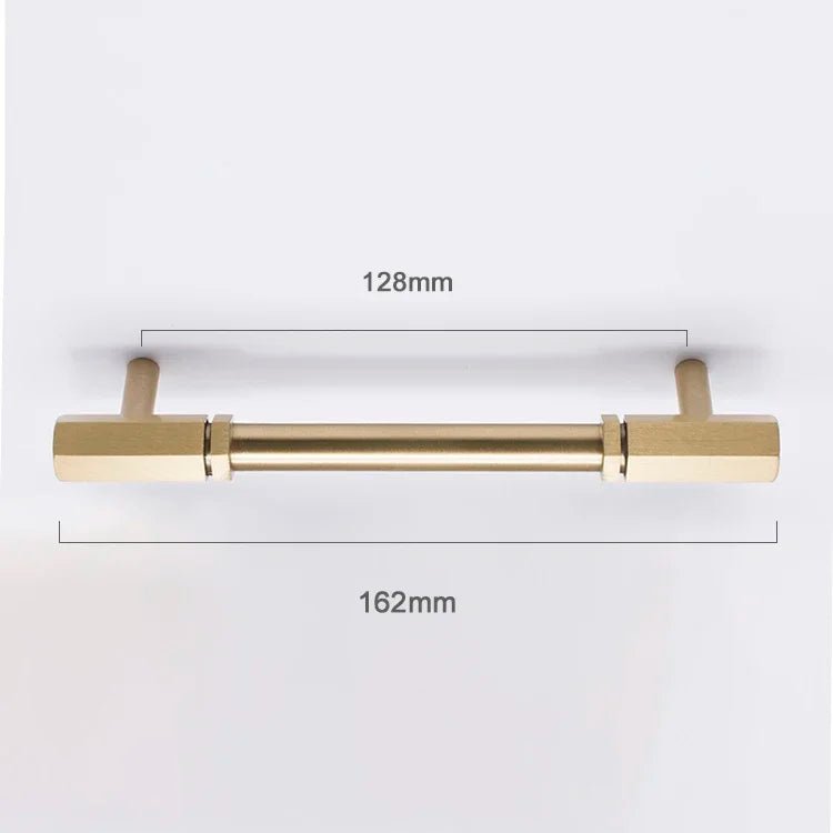 Hexagon T-Bar Cabinet Pull – Gold Brass Handle