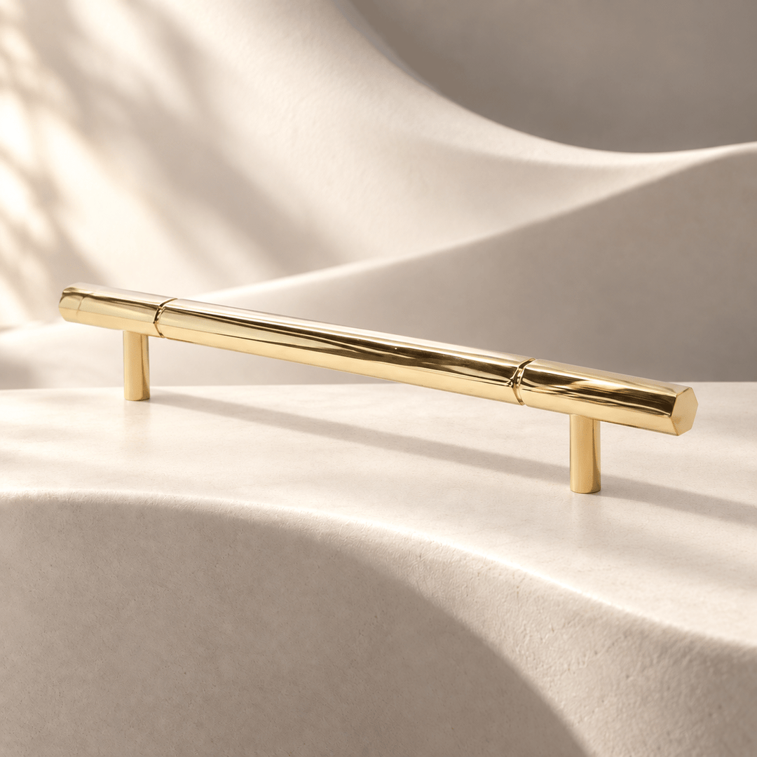 Gold hexagon 160 mm CTC pull on ivory stone