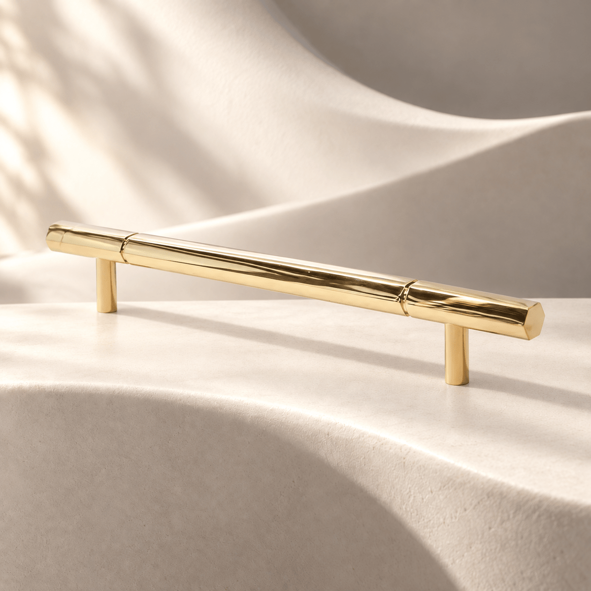 Gold hexagon 160 mm CTC pull on ivory stone