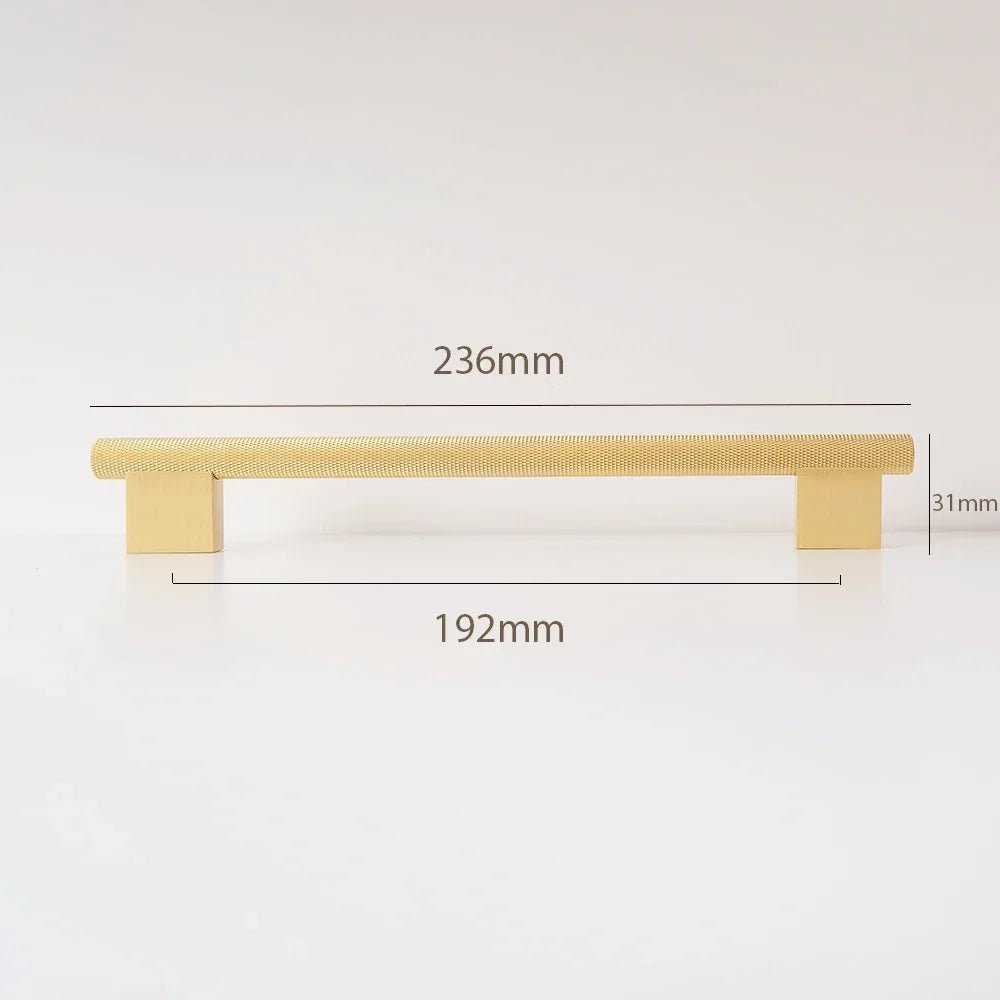 Contemporary Gold Knurled Brass Handles for Kitchen Drawer Pulls