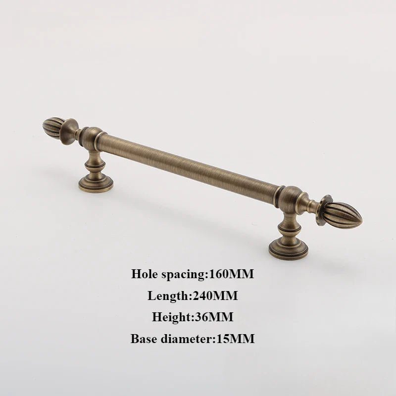 Decorative Lotus Brass Knob - Gold Cabinet Pull
