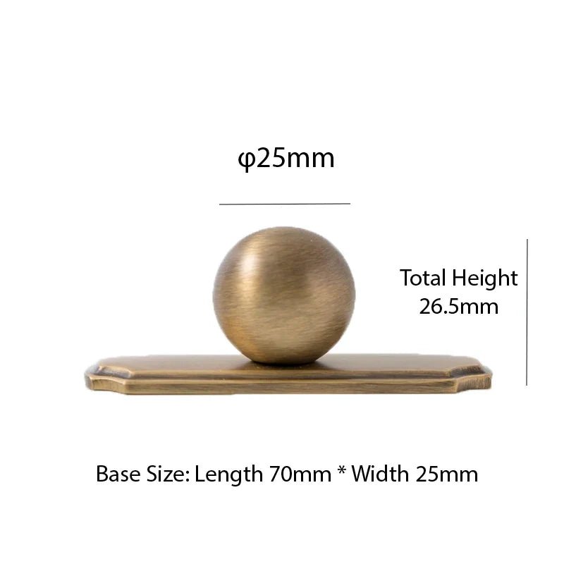 Vintage Gold Round Brass Cabinet Knob – Elegant Drawer Pull