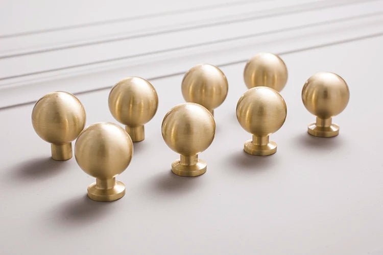 Premium Solid Brass Gold Round Knobs for Furniture