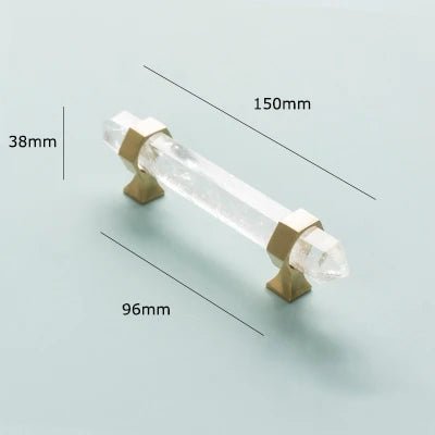Sleek Crystal & Brass Cabinet Knobs – Luxury Drawer Pull Handles