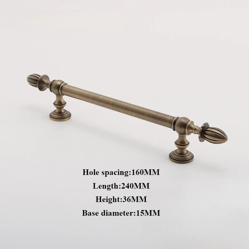 Gold Brass Cabinet Handle - Lotus T-Bar Style