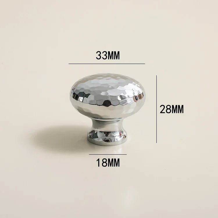 Handmade Brass Knobs – Hammered Knurled Pull Handles for Furniture Drawers