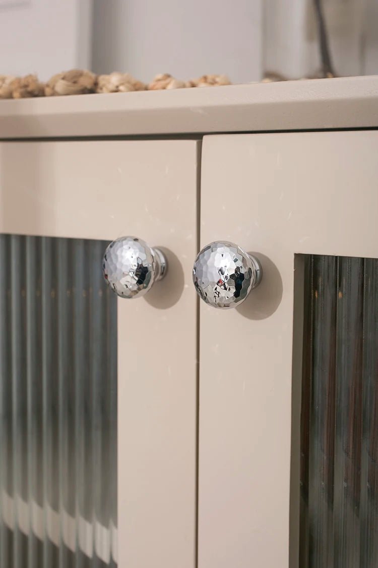 Elegant Handmade Brass Hammered Knobs – Knurled Drawer Pull Handles
