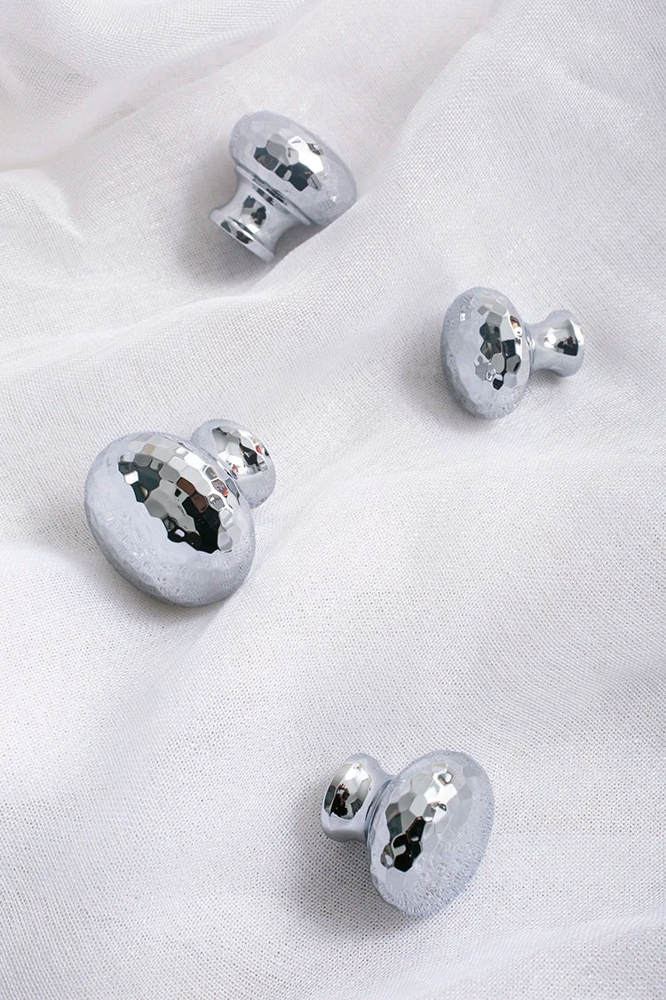 Handmade Brass Hammered Knobs – Knurled Drawer Pulls