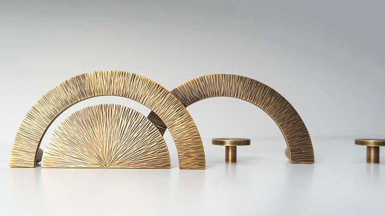 Handmade Hammered Brass Half Moon Cabinet Knobs