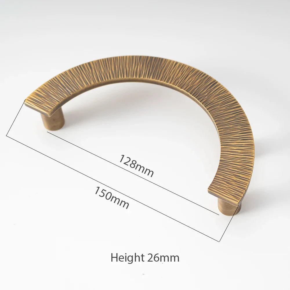 Handmade Half Moon Brass Pulls with Hammered Texture