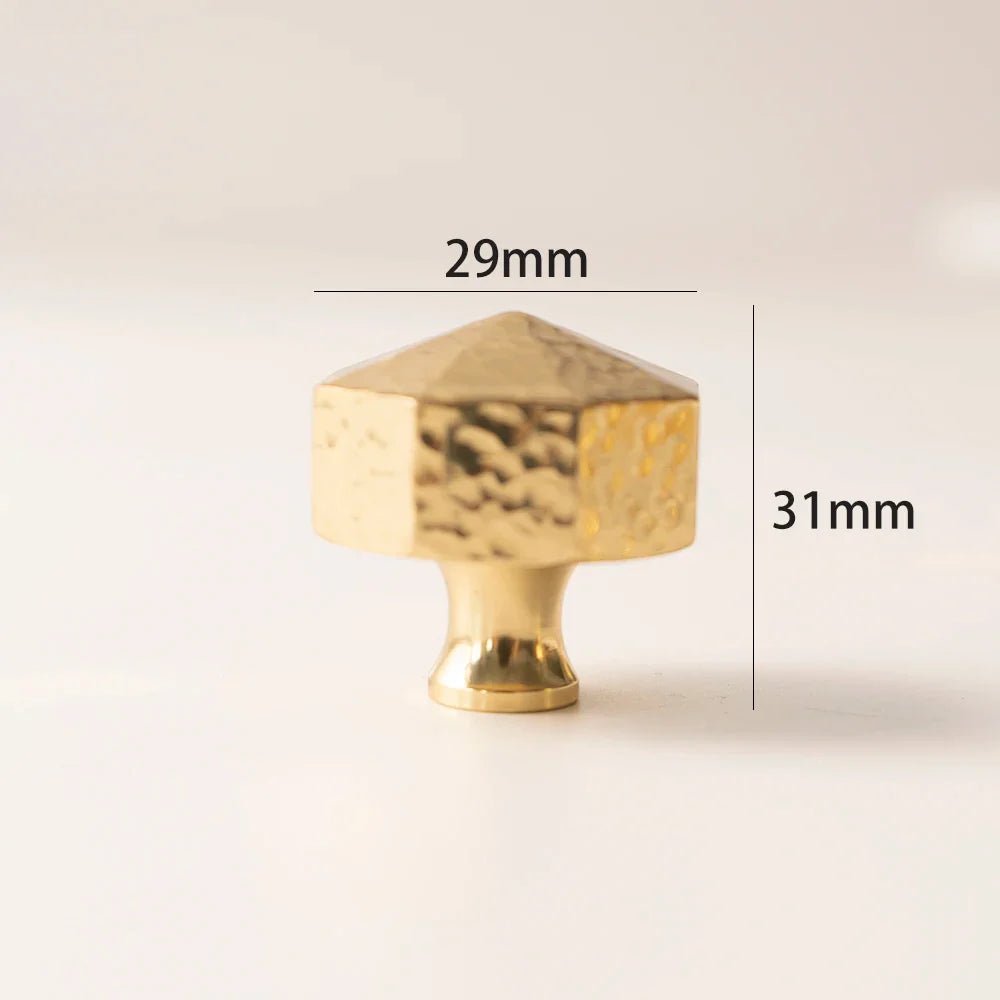 Durable Handmade Hammered Brass Knobs – Solid Brass Handles for Cabinets
