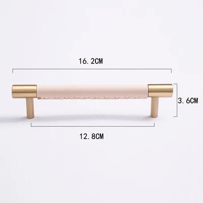 Stylish Handmade Leather & Brass Handles for Cabinets