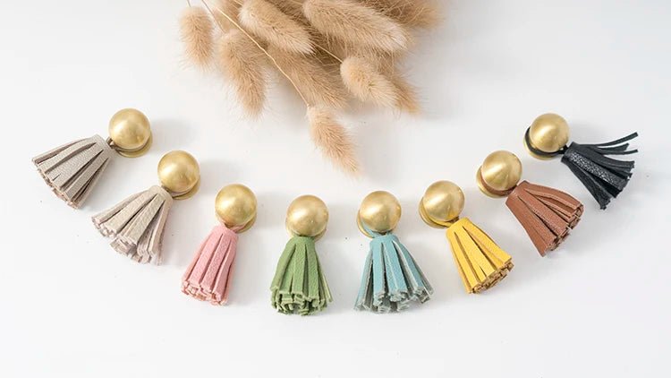 Leather Tassel Knob for Kids Room – Pink Cabinet Drawer Pull