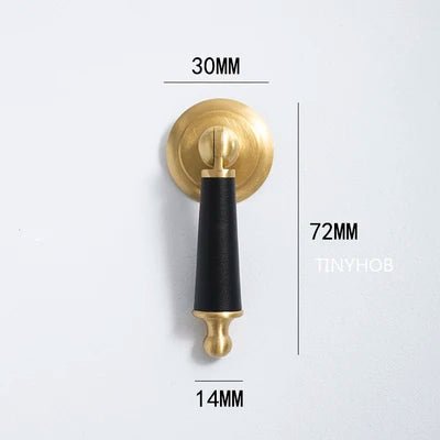 Luxury Leather and Brass Drawer Handle