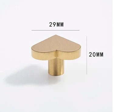 Contemporary Heart-Shaped Brass Knobs – Romantic Pull Handles for Furniture