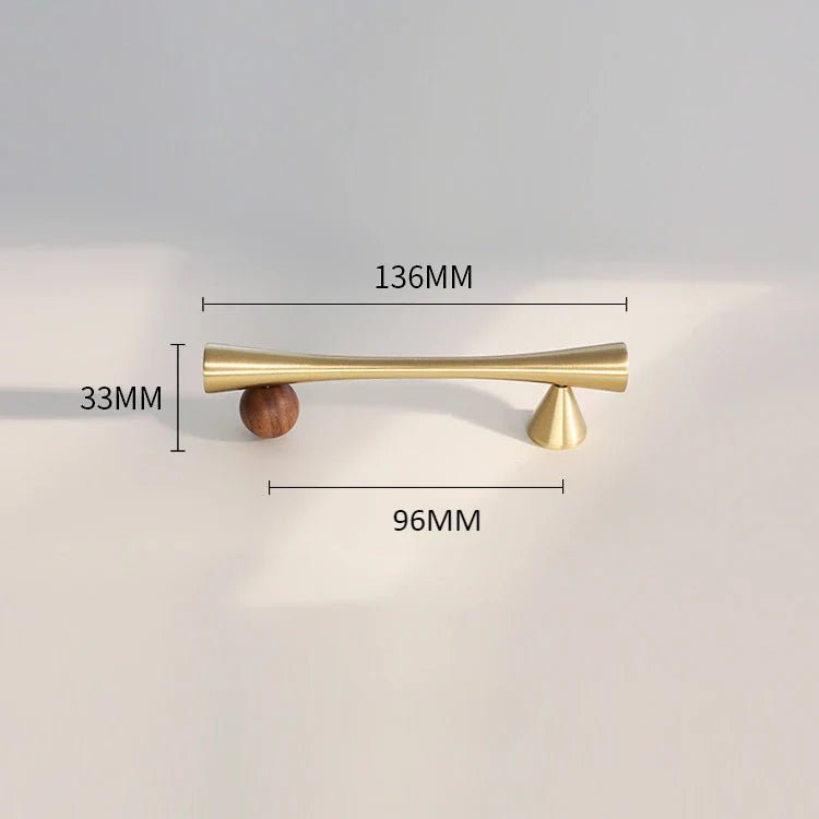 Art Deco Brass & Wood Pulls – 5" Handles for Modern Drawer Design