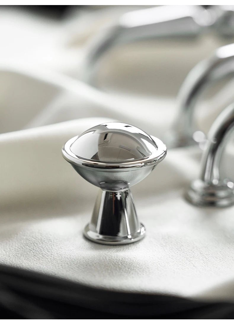 Bright Silver Art Deco T-Bar Pulls – Brass Knobs for Drawers