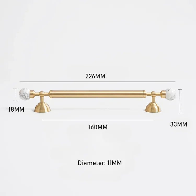 Contemporary 5" Brass & Pink Crystal Pulls – Cabinet Handles for Modern Drawers