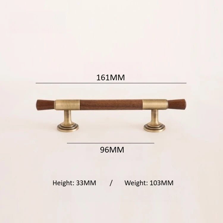 Sleek Brass & Walnut Knob – Antique T-Bar Handle for Modern Cabinets