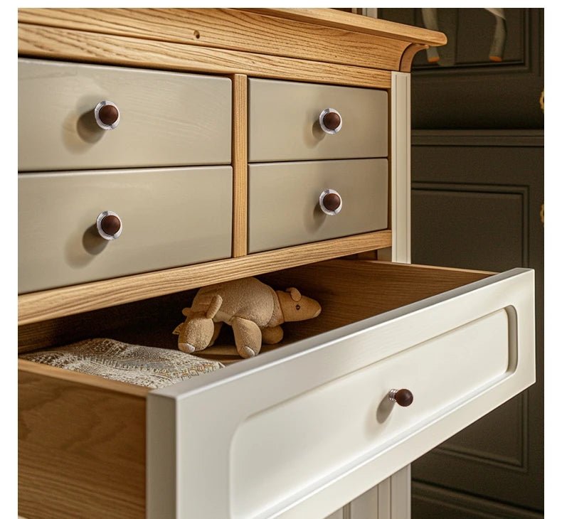 Elegant Brass & Wood Cabinet Handles – 5" Modern Pulls